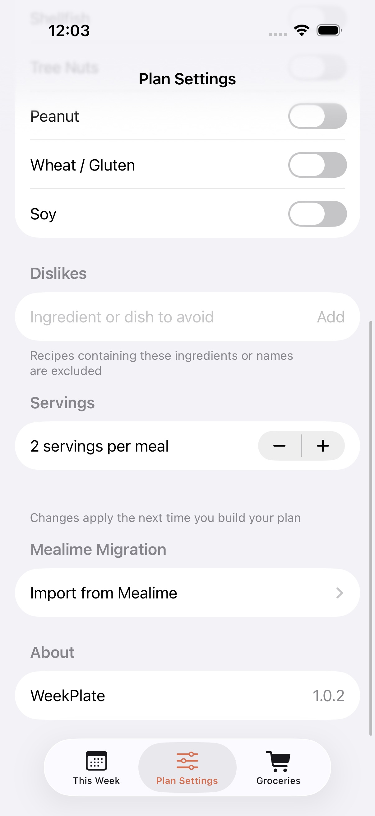 Import from Mealime screenshots — free