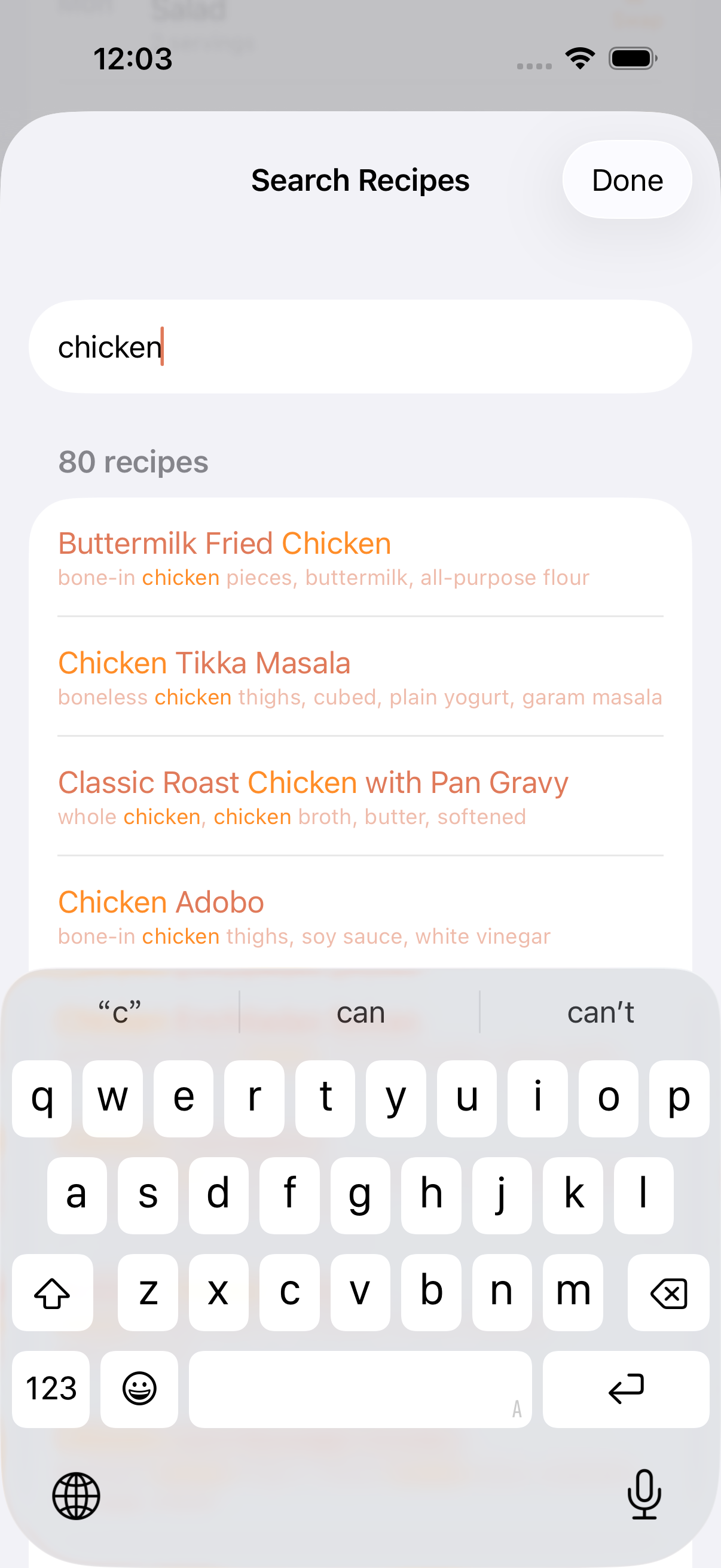 Search 500 recipes, drop any dish on any night